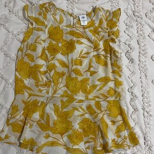CAbi Yellow Floral Blouse